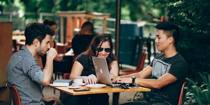 A team of founders working on their start-up business.