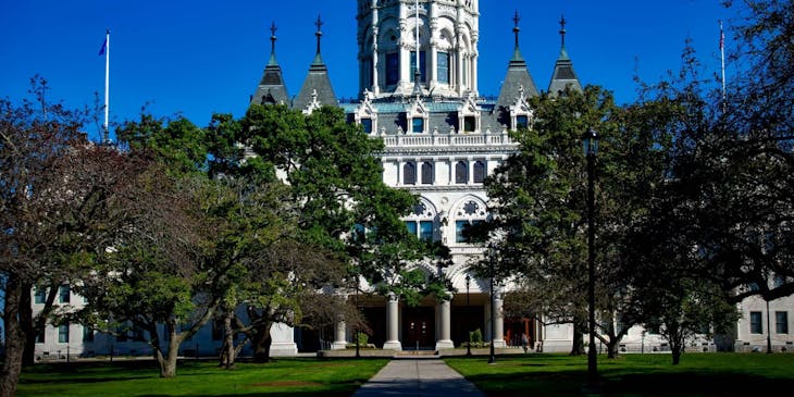 Edificio del Capitolio estatal en Hartford, Connecticut.