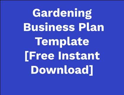 gardening business plan template