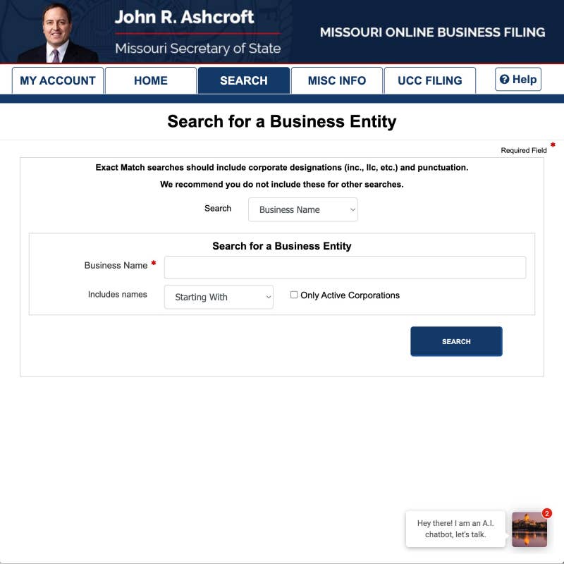 Missouri Business Search