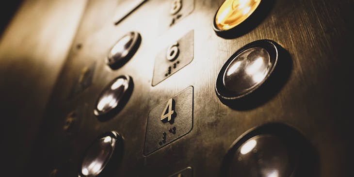 An elevator button panel.