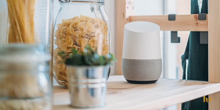 A home automation set up on the kitchen counter.