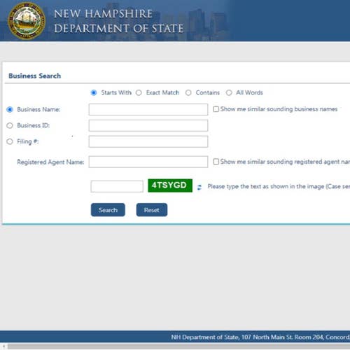 New Hampshire Business Search