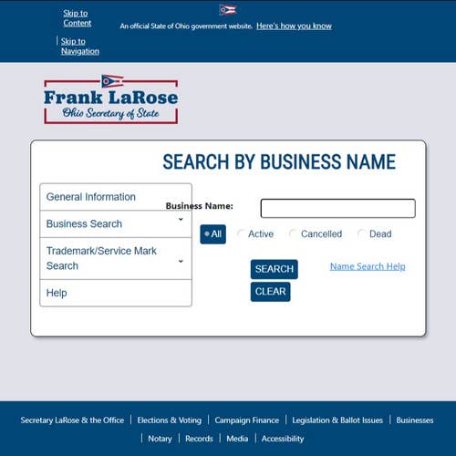 Ohio Business Search