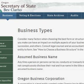 oregon business license lookup