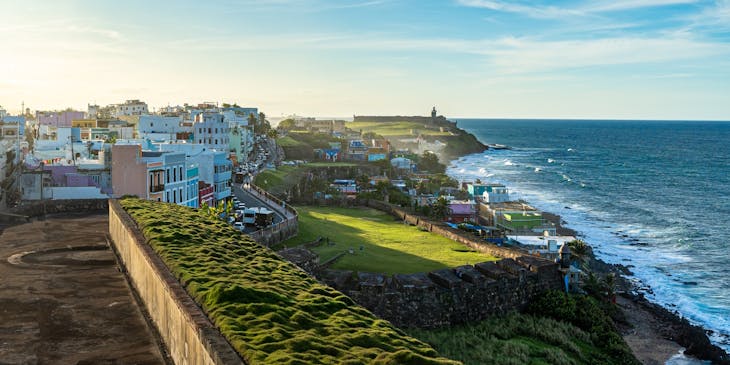 Colorful houses along the shoreline