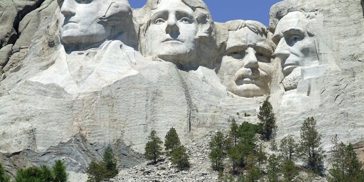 faces of four U.S. presidents sculpted in granite