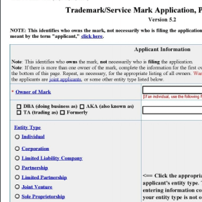 trademark application form